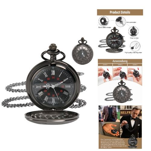 Taschenuhr vintage gun black - taschenuhr,