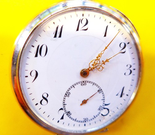 Silberne herren taschenuhr - silberne,
