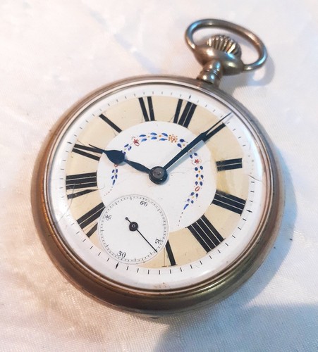 Antike metall taschenuhr d - ,, d=